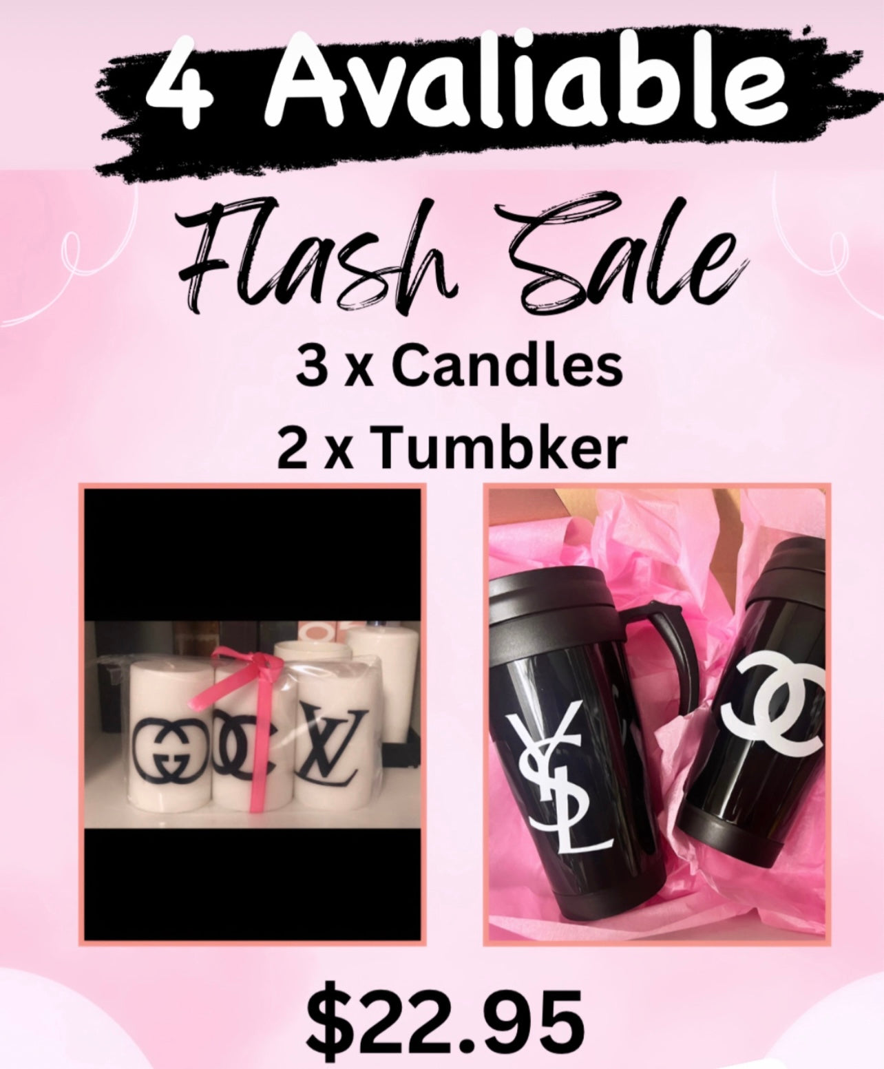 Special of the week π 3 x Pillar candles 2 x tumblers