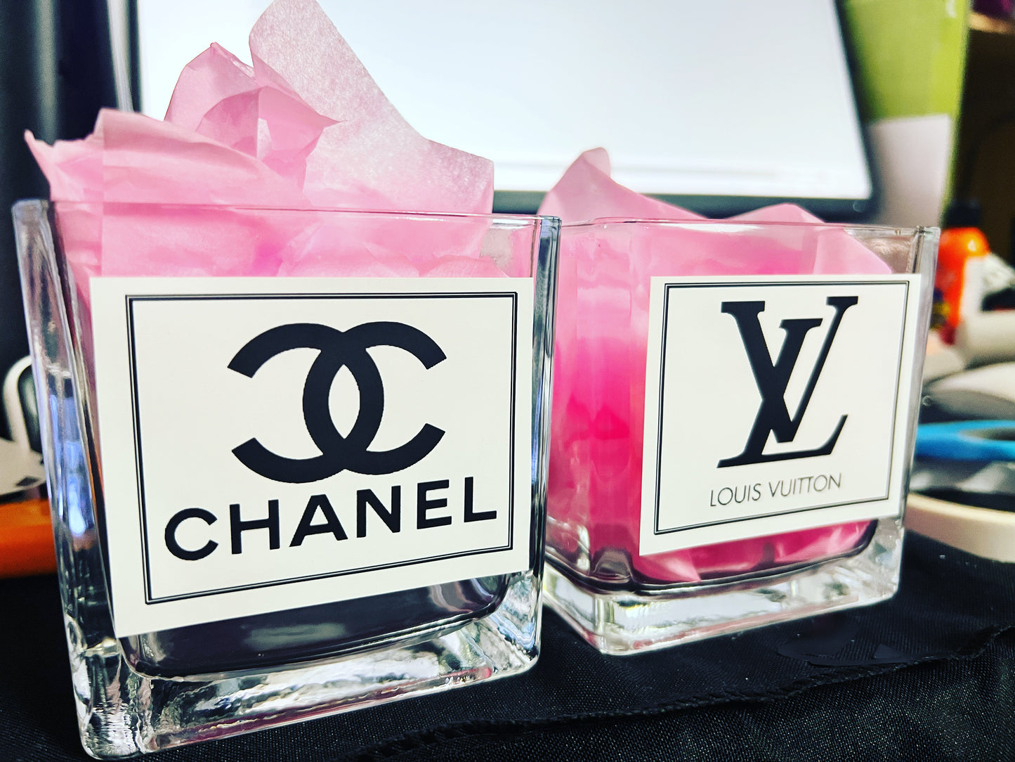 Glass vases 10x10cm 2 for $16.95