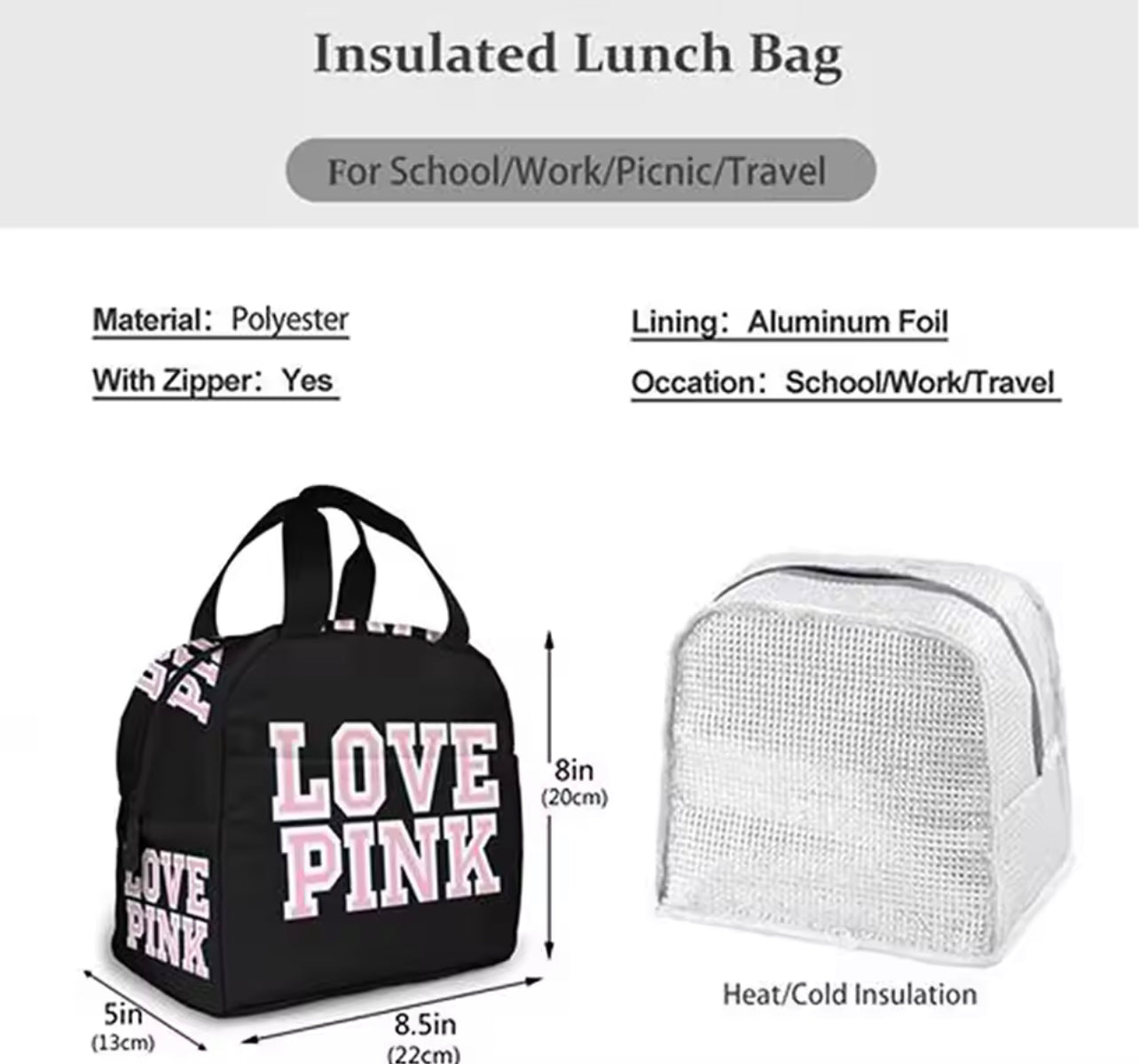 Insulated lunch bag 💕